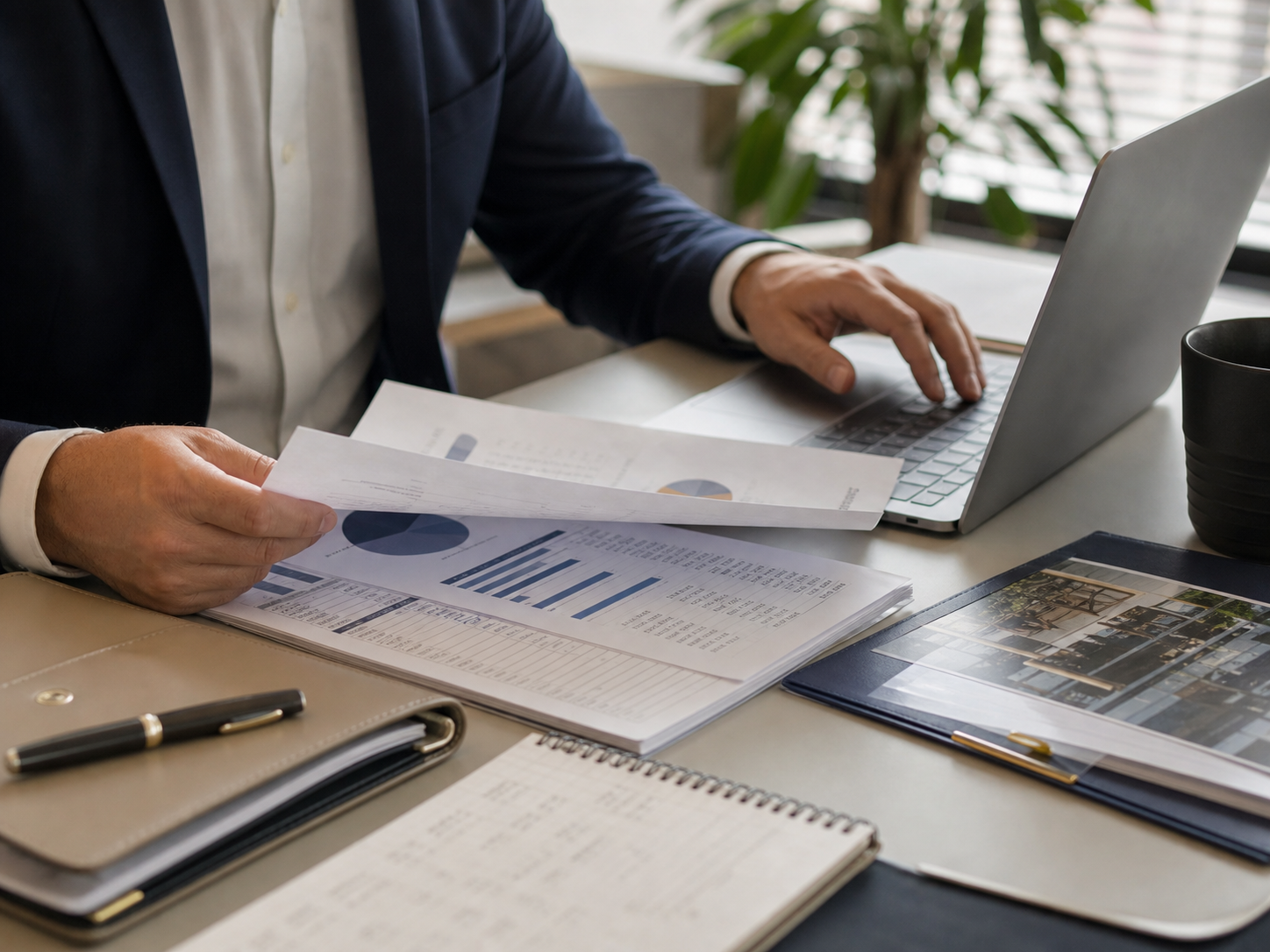 Broker preparing listing documents